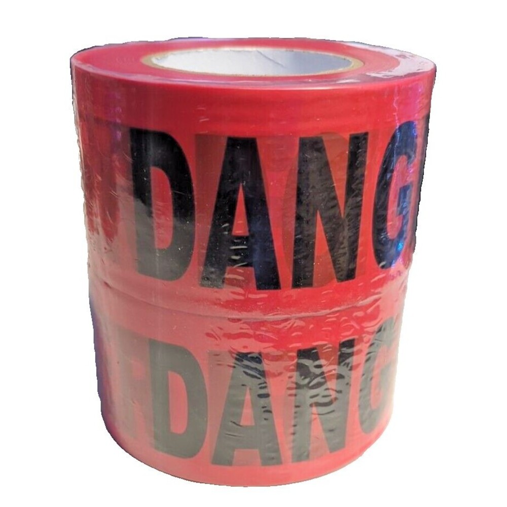 2 Roll Set - Halloween Red Danger Do Not Enter Tape 3"x1000 Ft. Roll x 2 rolls